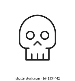 Simple skull line icon. Stroke pictogram. Vector illustration isolated on a white background. Premium quality symbol. Vector sign for mobile app and web sites.