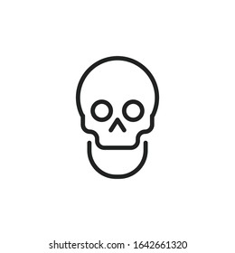 Simple skull line icon. Stroke pictogram. Vector illustration isolated on a white background. Premium quality symbol. Vector sign for mobile app and web sites.