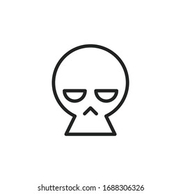 Simple skull line icon. Stroke pictogram. Vector illustration isolated on a white background. Premium quality symbol. Vector sign for mobile app and web sites.