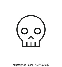 Simple skull line icon. Stroke pictogram. Vector illustration isolated on a white background. Premium quality symbol. Vector sign for mobile app and web sites.