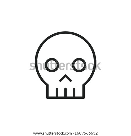 Simple skull line icon. Stroke pictogram. Vector illustration isolated on a white background. Premium quality symbol. Vector sign for mobile app and web sites.