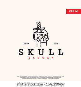 simple skull logo. modern icon, template design