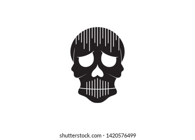 Simple Skull Logo with stripes