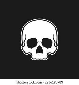 Simple Skull Logo Template Vector Illustration. Design element for logo, badge, shirt design, sign, emblem, poster, banner, card