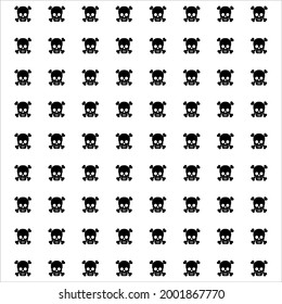 
Patrón de motivos de cráneo simple. Decoración de interiores, exteriores, alfombras, textiles, prendas de vestir, tela, seda, mosaico, plástico, papel, envuelto, tapicería, almohada, sofás, fondo, etc. Ilustración vectorial