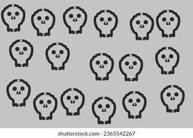 simple skull pattern on a gray background