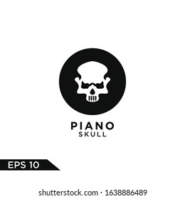 Simple skull with piano as tooth