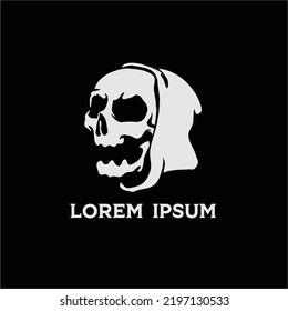Simple skull reaper vector logo template