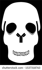 Simple skull vector with antibody icon as nose 