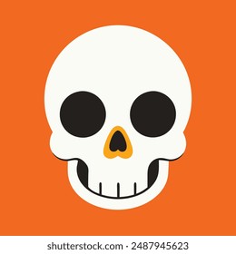 Simple Skull vector art illustration