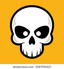 Simple Skull vector art illustration