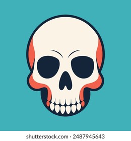 Simple Skull vector art illustration