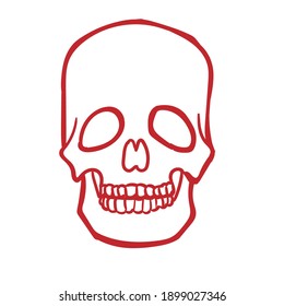 Simple Skull vector design for print tattoo and digital needs