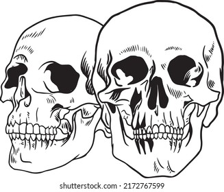 Simple Skull Vector Drawing Lines Stock Vector (Royalty Free ...