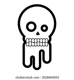 simple skull vector flat illustration 