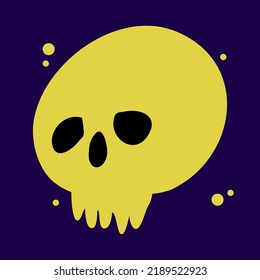 simple skull vector illustration with background