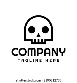 simple skull vector logo design