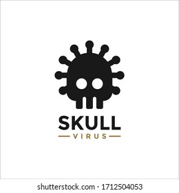 simple skull and virus logo