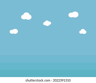 Simple sky background with clouds.
This illustration has elements of copy space, flat design, landscape, sunny, blue sky.