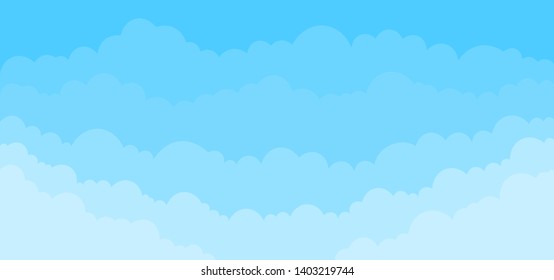 Simple sky background with clouds. Vector illustration