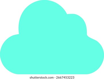 Ilustración vectorial de icono de nube azul cielo simple