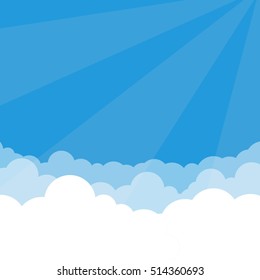 Ilustración vectorial de Cielo simple y Nubes con efecto de perspectiva. Puede usarlo como fondo y colocar el texto.