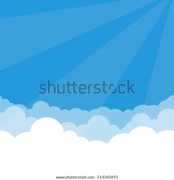 Simple Sky Clouds Vector Illustration Perspective Stock Vector (Royalty ...