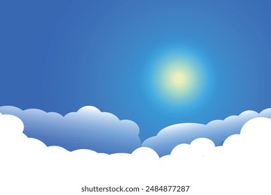 simple sky illustration sun summer clouds