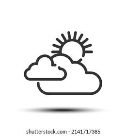 Simple sky outline icon, flesh air and cloud related concept on the white background