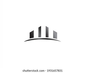 Simple skyline concept logo design icon 