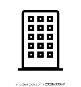 Icono de rascacielos simple. Edificio de altura. Vector.
