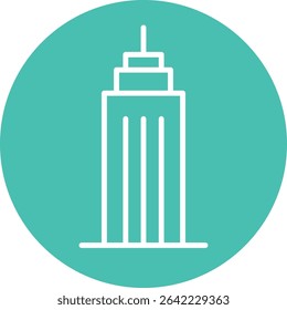 Einfaches Skyscraper-Linien-Zeichnen im Wasserkreis