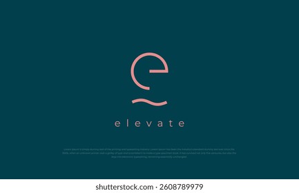 simple, sleek, modern, minimalist monogram logo letter e.