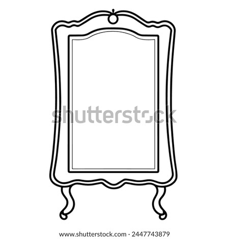 Simple and sleek outline vector icon representing a mirror, perfect for use in various graphic design applications.