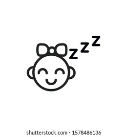 Simple sleep line icon. Stroke pictogram. Vector illustration isolated on a white background. Premium quality symbol. Vector sign for mobile app and web sites.