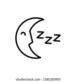 Simple sleep line icon. Stroke pictogram. Vector illustration isolated on a white background. Premium quality symbol. Vector sign for mobile app and web sites.