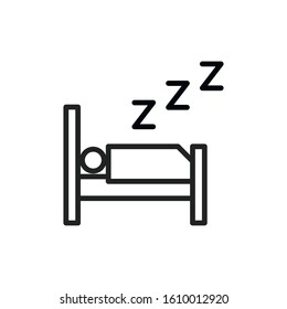 Simple sleep line icon. Stroke pictogram. Vector illustration isolated on a white background. Premium quality symbol. Vector sign for mobile app and web sites.