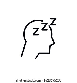 Simple sleep line icon. Stroke pictogram. Vector illustration isolated on a white background. Premium quality symbol. Vector sign for mobile app and web sites.