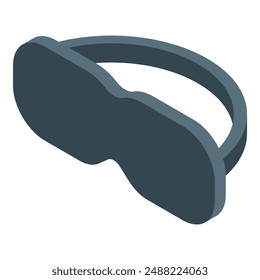 Simple sleep mask with a dark gray color scheme is shown in a digital illustration