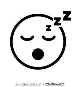 Simple sleeping person face icon. Vector.