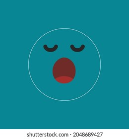 Simple sleepy face design and background art