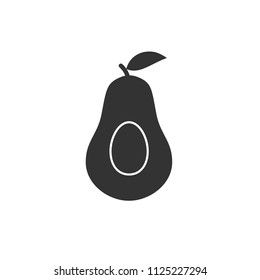 Simple sliced avocado silhouette flat illustration for design