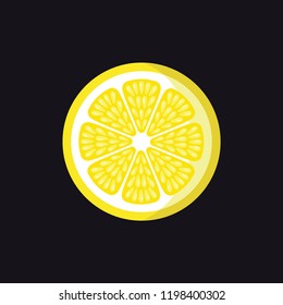 Simple sliced lemon icon in flat style