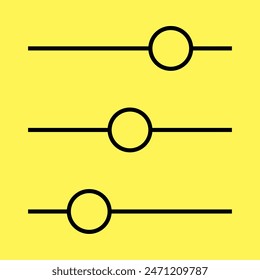simple slide sign icon, line vector isolated on yellow background. trendy and modern design