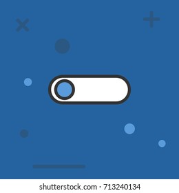 Simple slider icon on blue background