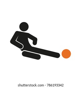 Simple Sliding Tackle Football Soccer Sport Figure Symbol Vector Illustration Graphic Design