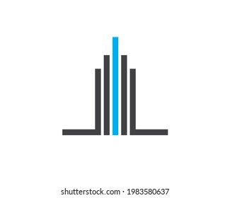 simple slim building logo lines