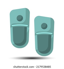 Simple slippers flat icon, shoes and fashion concept monotone color, 128x128 pixel perfect on the white background