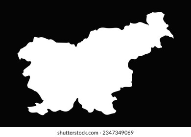 Simple Slovenia Map Isolated on Black Background, can be used for business designs, presentation designs or any suitable designs.