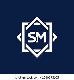 Simple SM initial Logo design template vector illustration